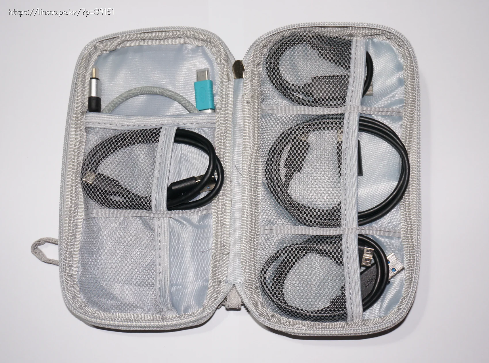 여행용 휴대용 디지털 제품 보관 가방, USB 데이터 케이블 정리함